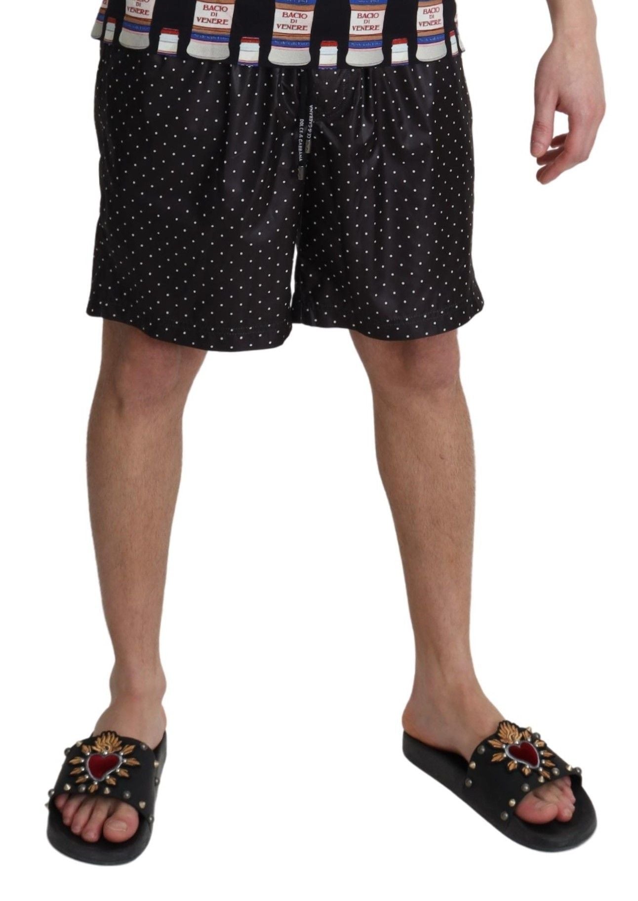 Dolce &amp; Gabbana – Schicke Badehose für Herren in Schwarz mit Punkten