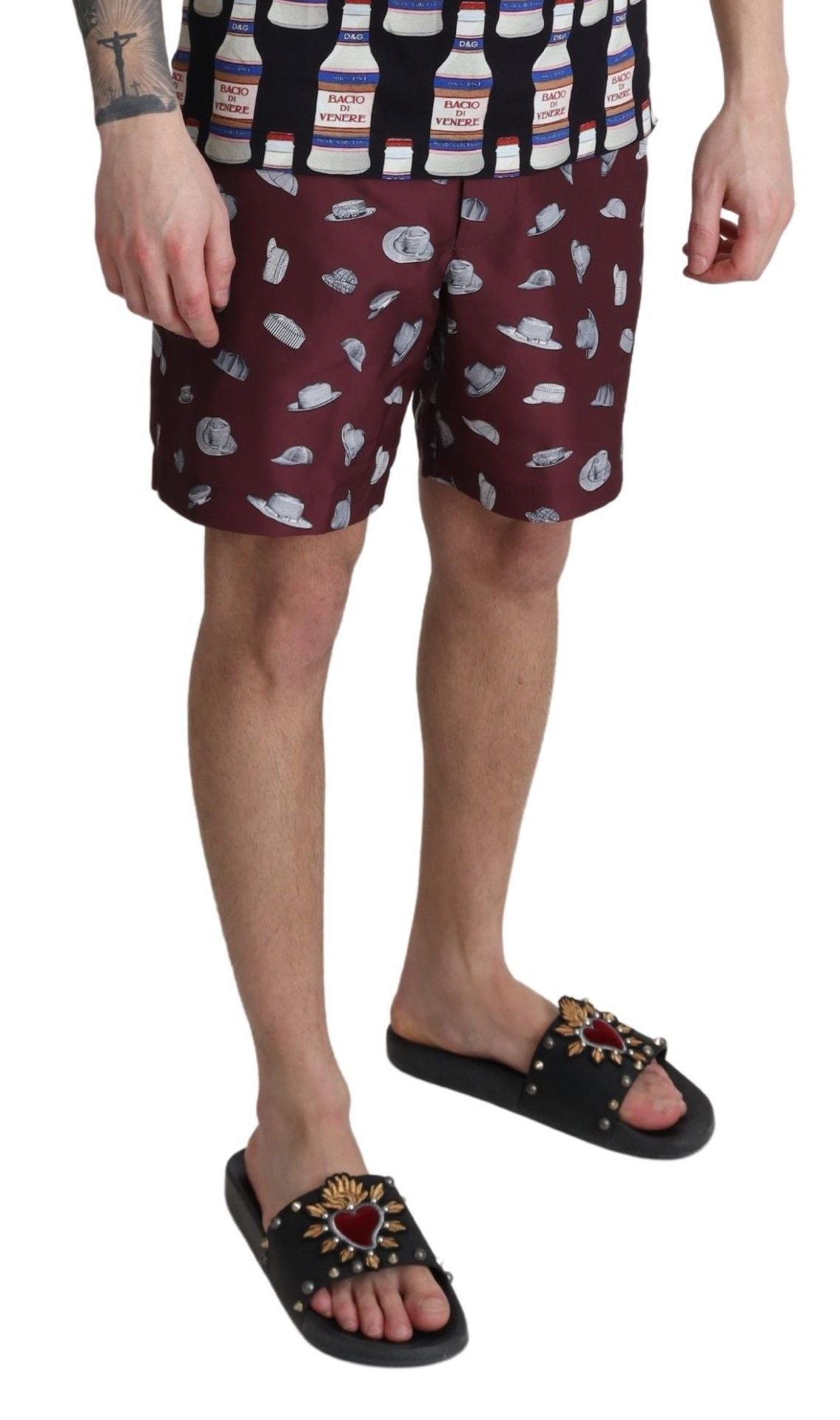 Dolce &amp; Gabbana Elegante kastanienbraune Badehose