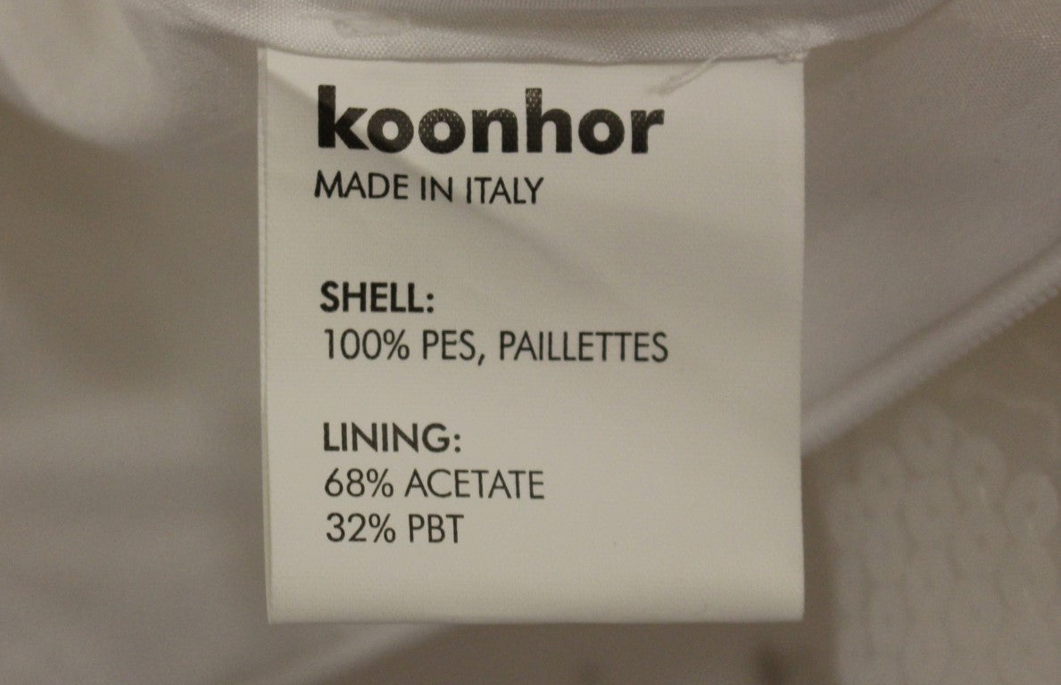 Koonhor Eleganter Bleistiftrock mit Pailletten - Makelloses Weiß