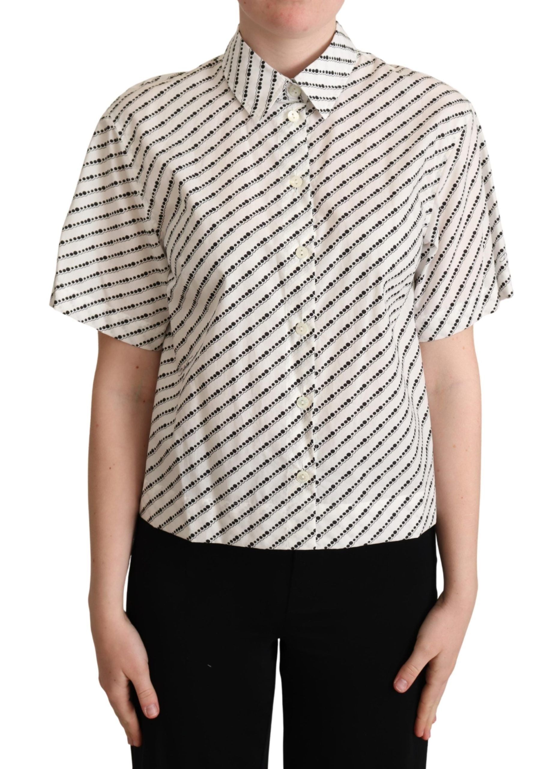 Dolce &amp; Gabbana Elegantes Poloshirt aus gepunkteter Baumwolle