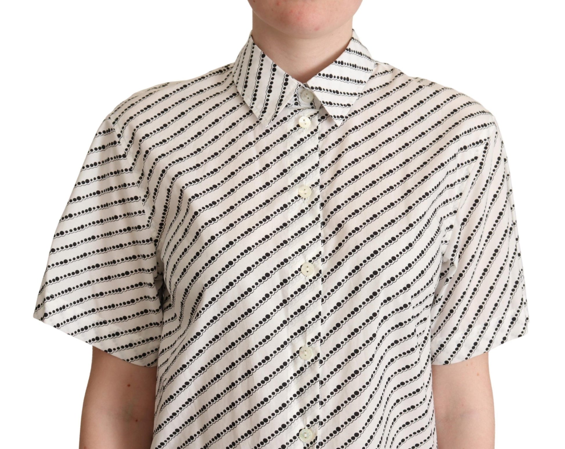 Dolce &amp; Gabbana Elegantes Poloshirt aus gepunkteter Baumwolle