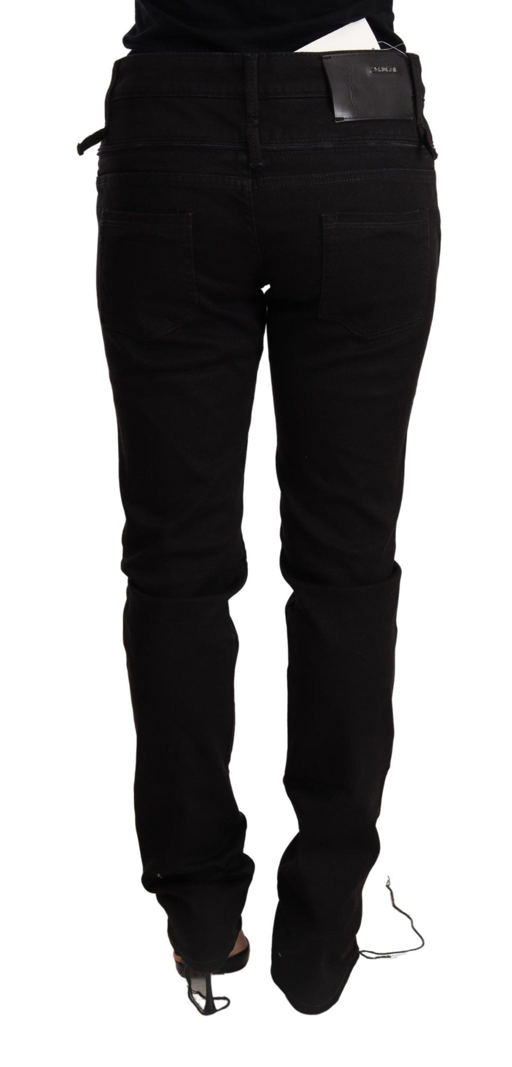 Acht Chic Skinny Jeans mit niedriger Taille in Schwarz
