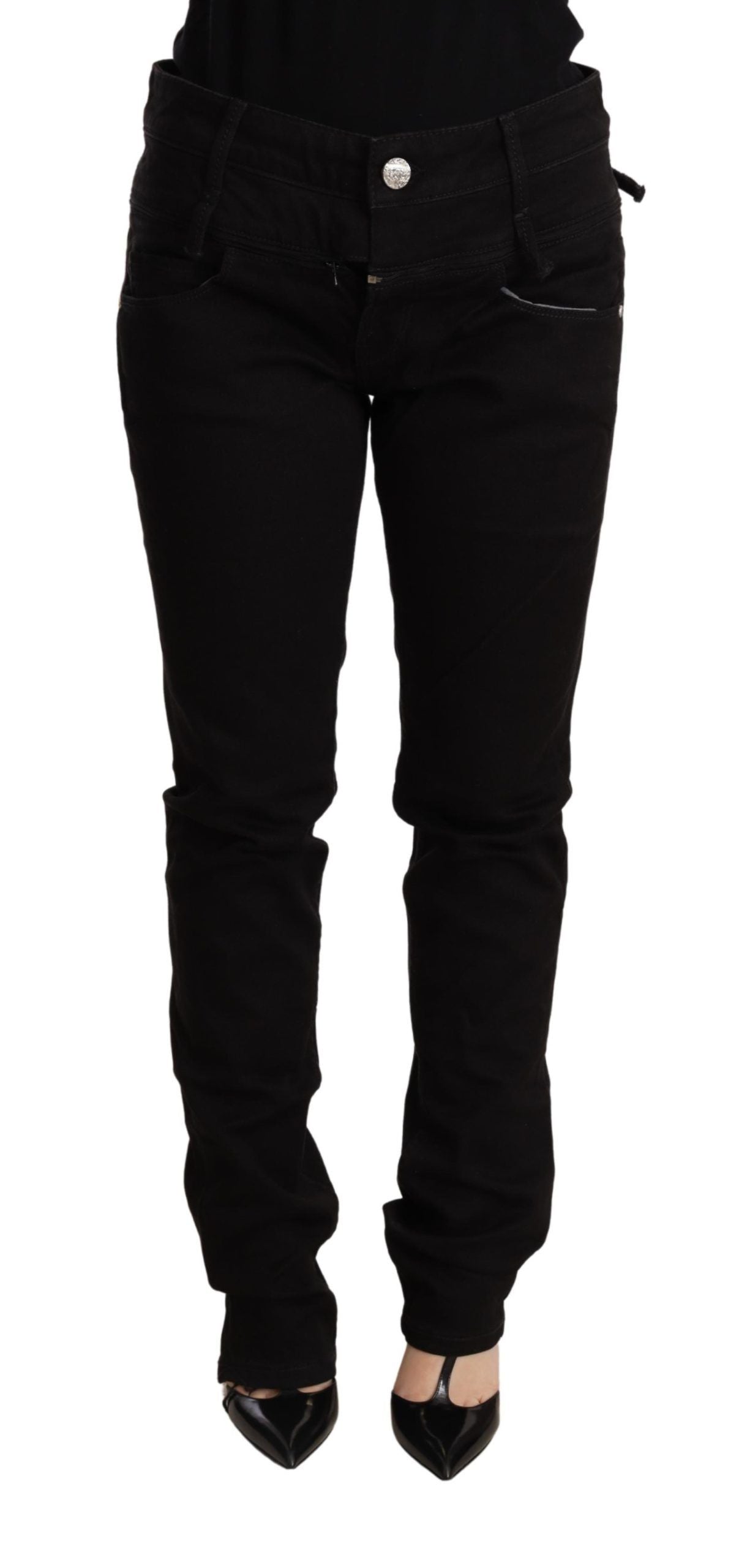 Acht Chic Skinny Jeans mit niedriger Taille in Schwarz