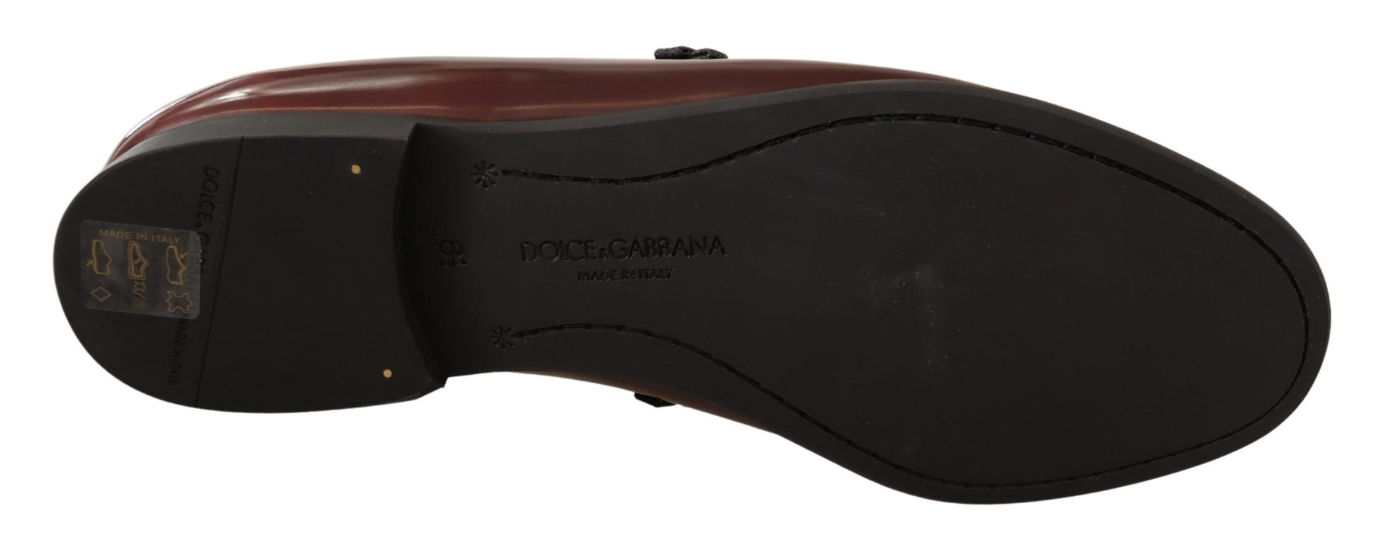 Dolce &amp; Gabbana Elegante Bordeaux-Leder-Loafer