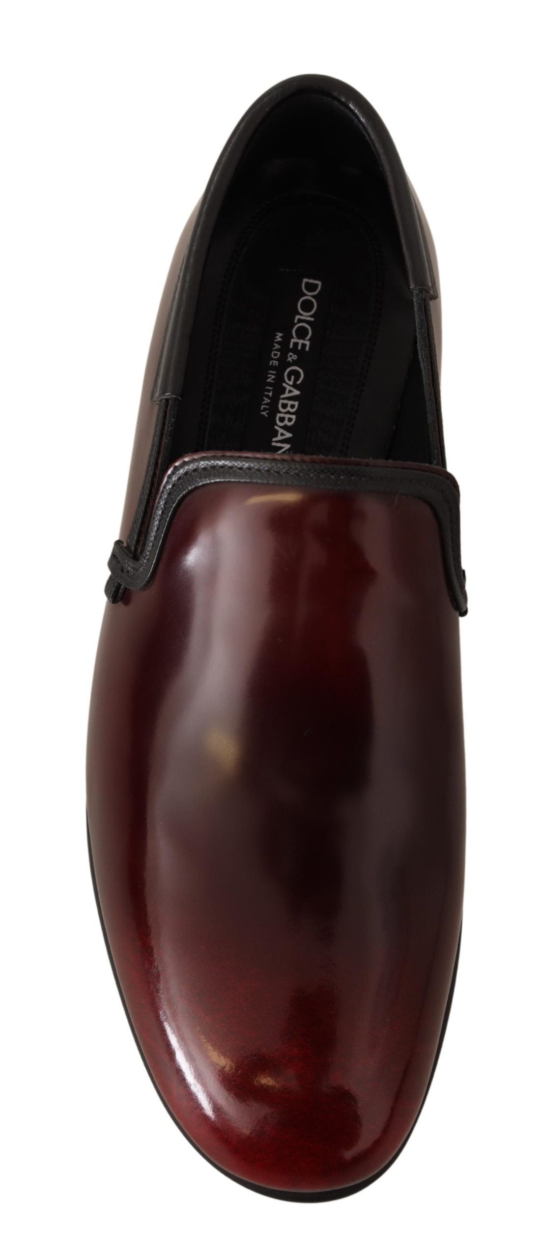 Dolce &amp; Gabbana Elegante Bordeaux-Leder-Loafer