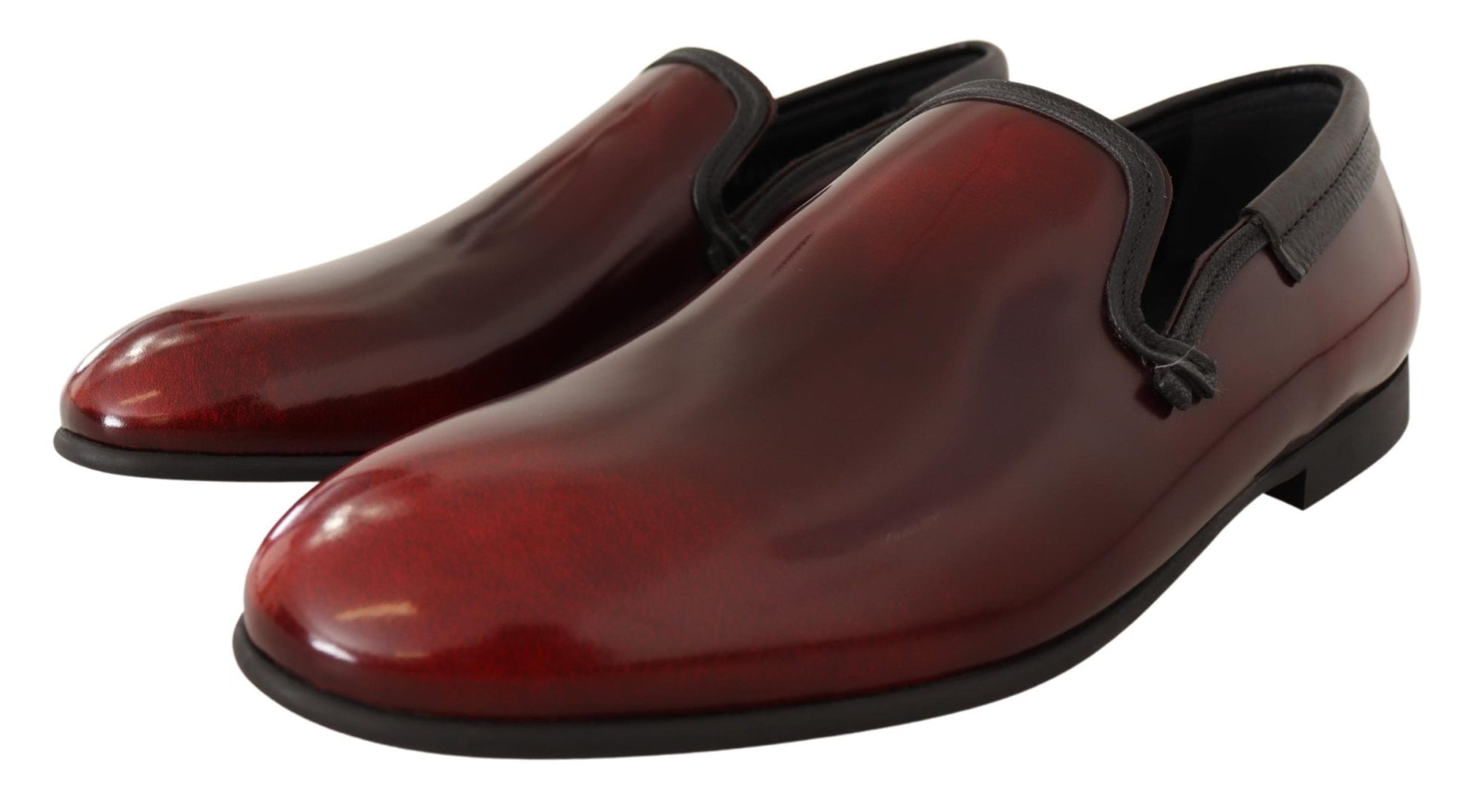 Dolce &amp; Gabbana Elegante Bordeaux-Leder-Loafer