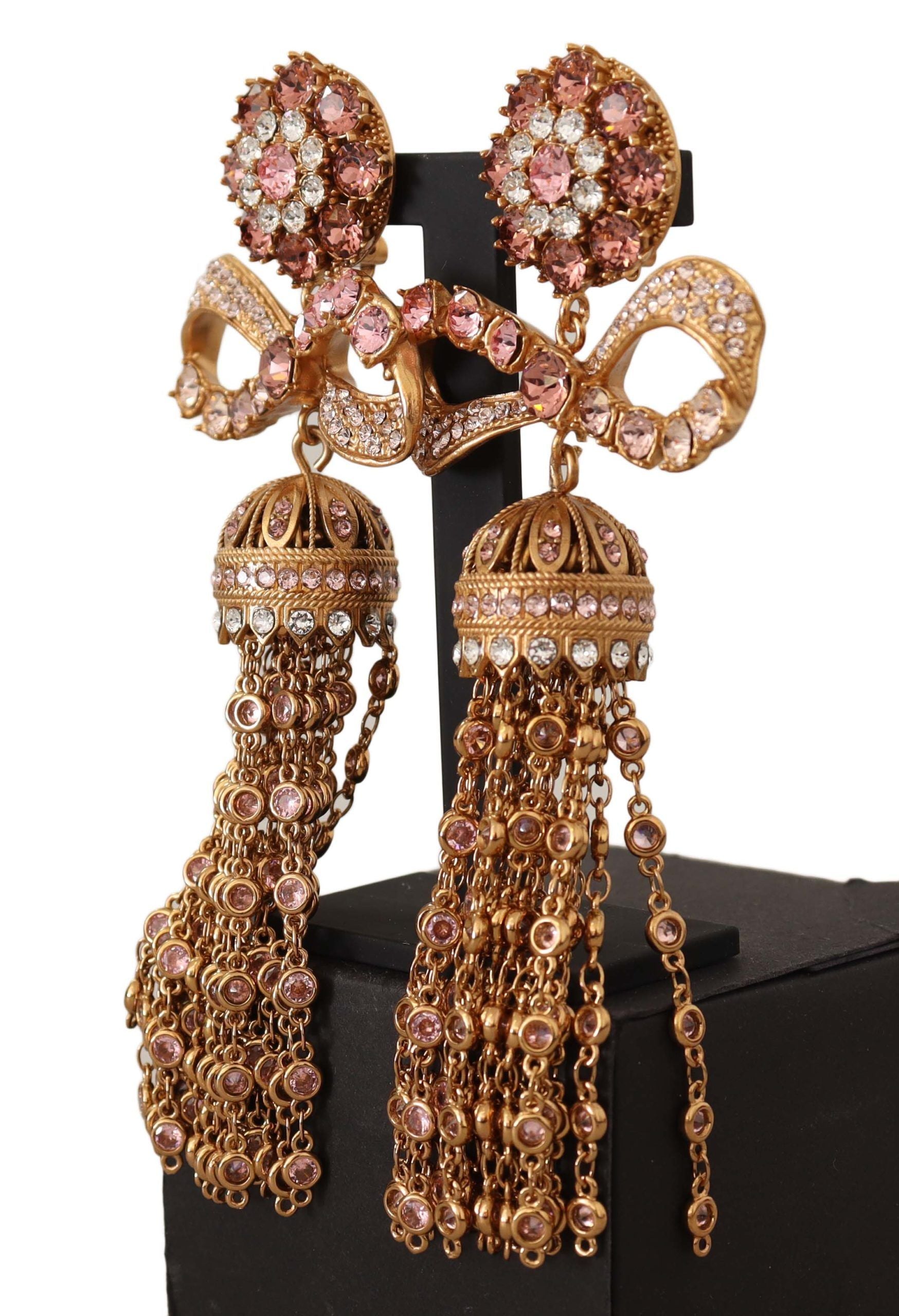 Dolce &amp; Gabbana Elegante Antikgold-Schleifenohrringe