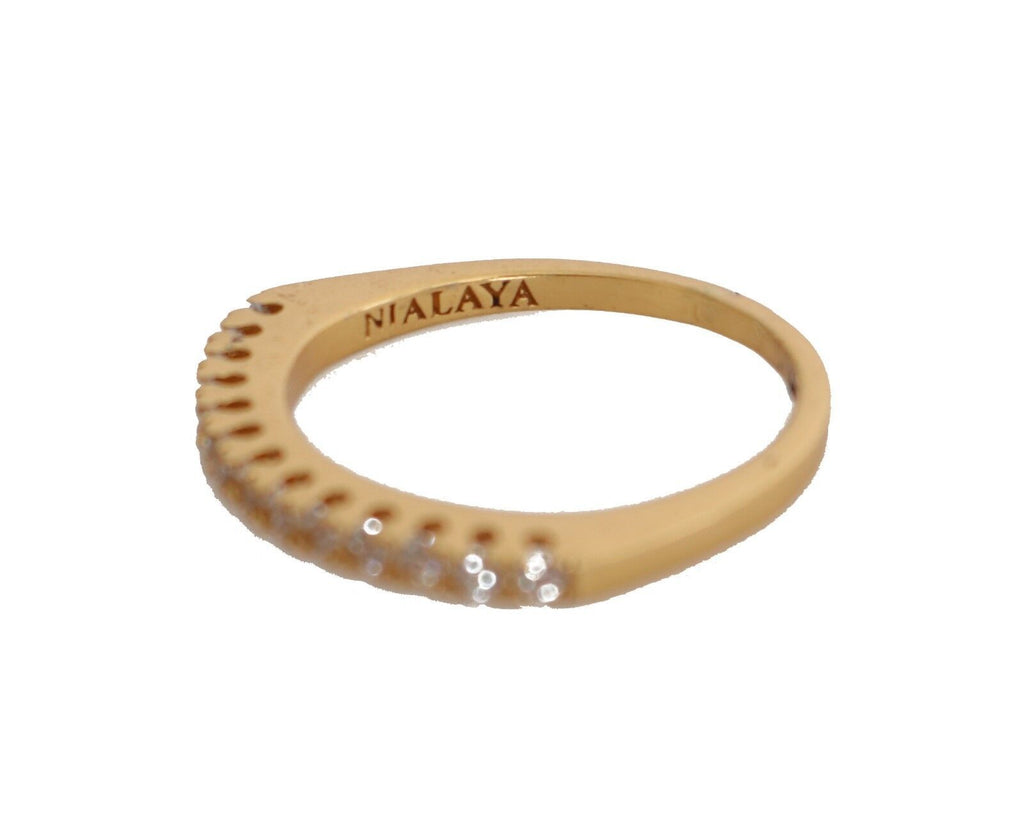 Nialaya – Glänzender, vergoldeter Ring mit Zirkonia-Kristallen