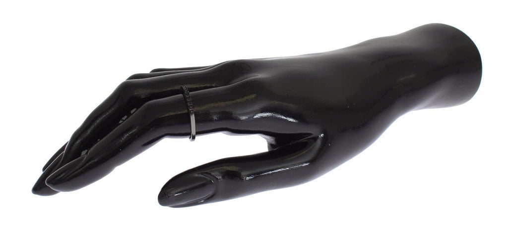 Nialaya Eleganter Sterlingsilberring mit schwarzem Kristall