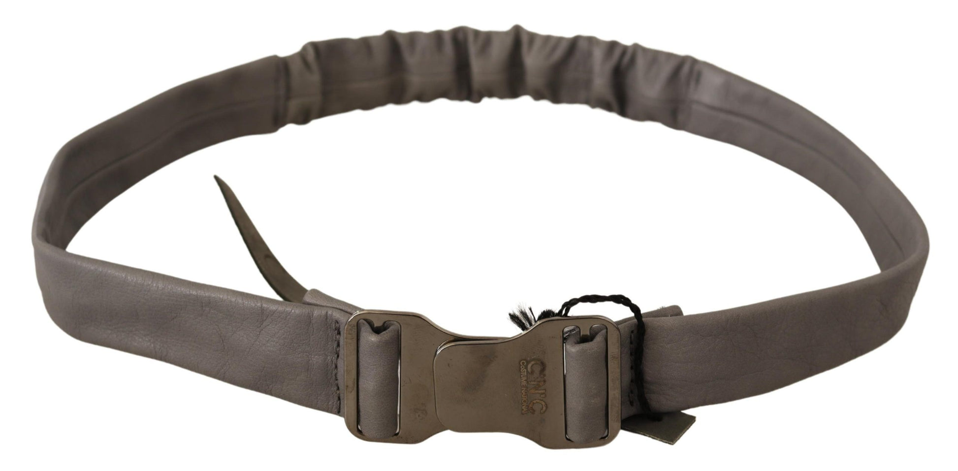 Costume National Eleganter grauer Modegürtel aus Leder