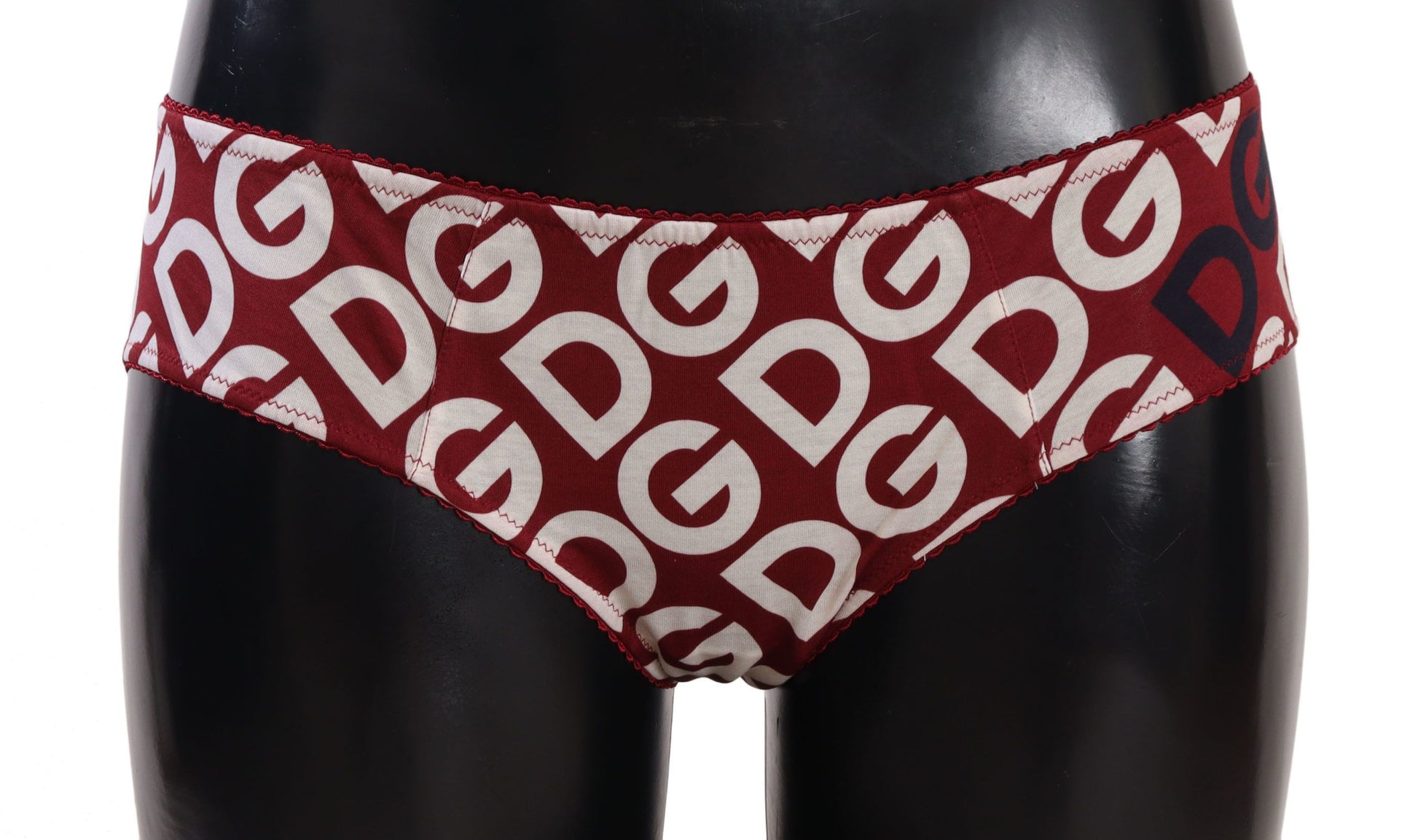Dolce &amp; Gabbana – Schicke Badehose mit Logo in Kastanienbraun und Weiß