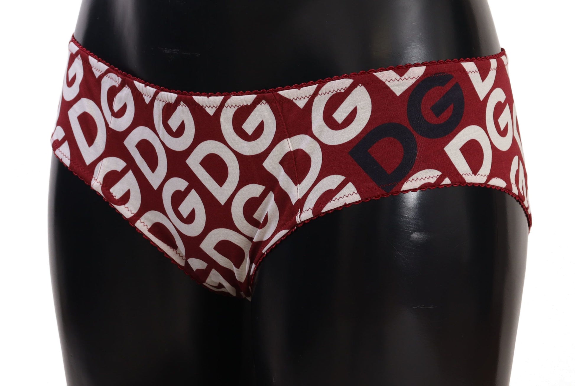 Dolce &amp; Gabbana – Schicke Badehose mit Logo in Kastanienbraun und Weiß