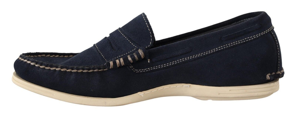 Pollini Chic Wildleder Blau Mokassins für Herren