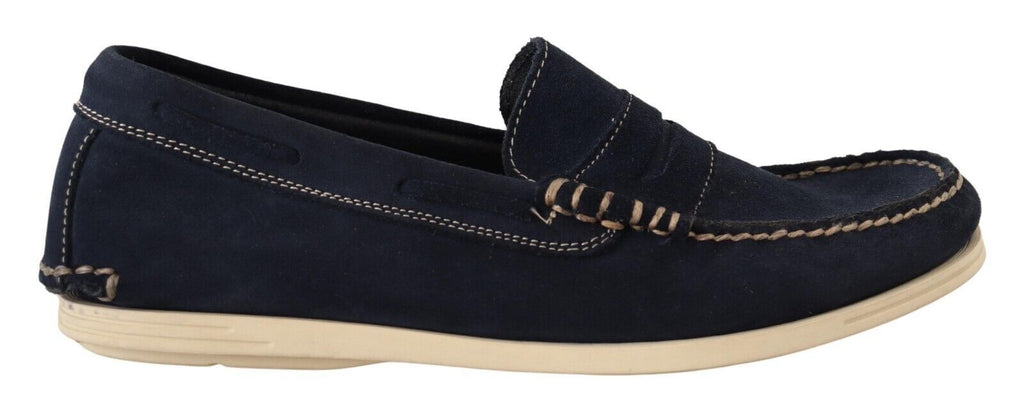 Pollini Chic Wildleder Blau Mokassins für Herren