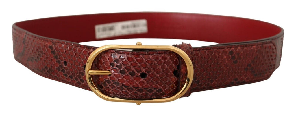 Dolce &amp; Gabbana Eleganter roter Gürtel aus Schlangenleder