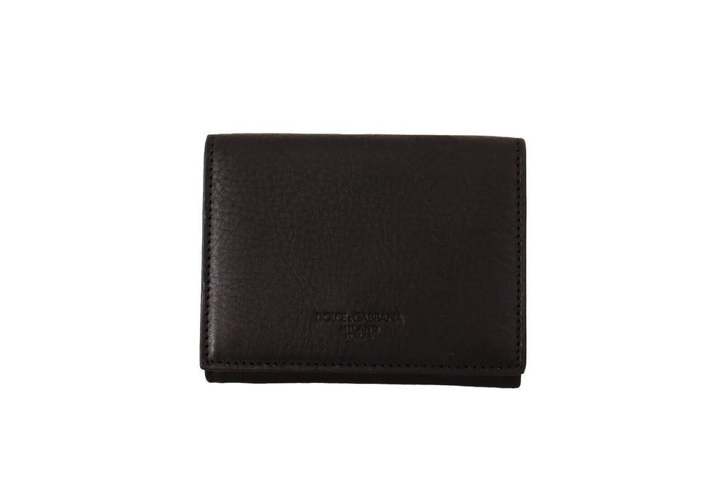 Dolce &amp; Gabbana Elegantes dreifach gefaltetes Multi-Kit aus schwarzem Leder
