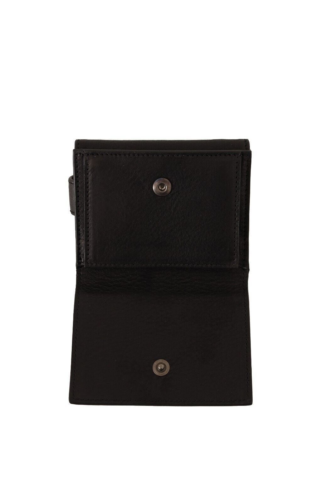 Dolce &amp; Gabbana Elegantes dreifach gefaltetes Multi-Kit aus schwarzem Leder