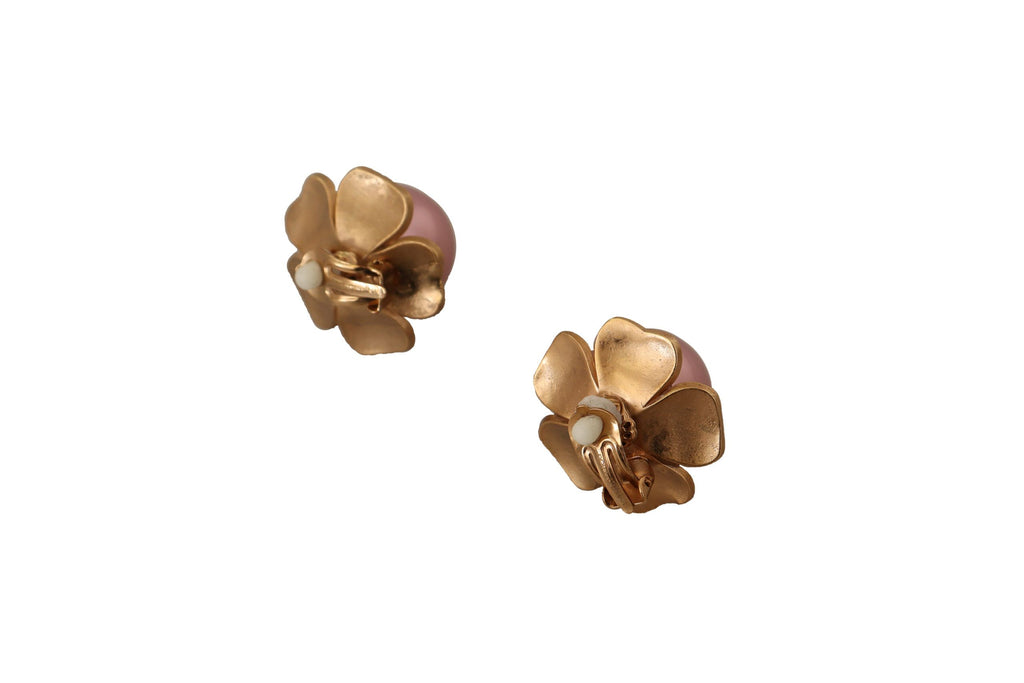 Dolce &amp; Gabbana – Elegante Clip-On-Ohrringe mit Blumenmuster und Kristallperlen