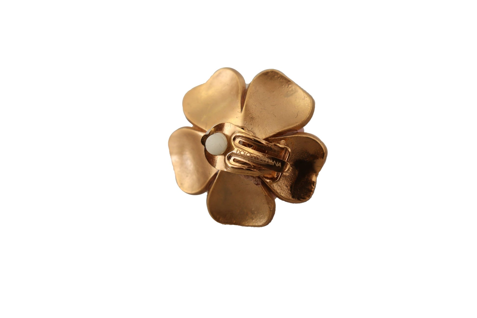Dolce &amp; Gabbana – Elegante Clip-On-Ohrringe mit Blumenmuster und Kristallperlen
