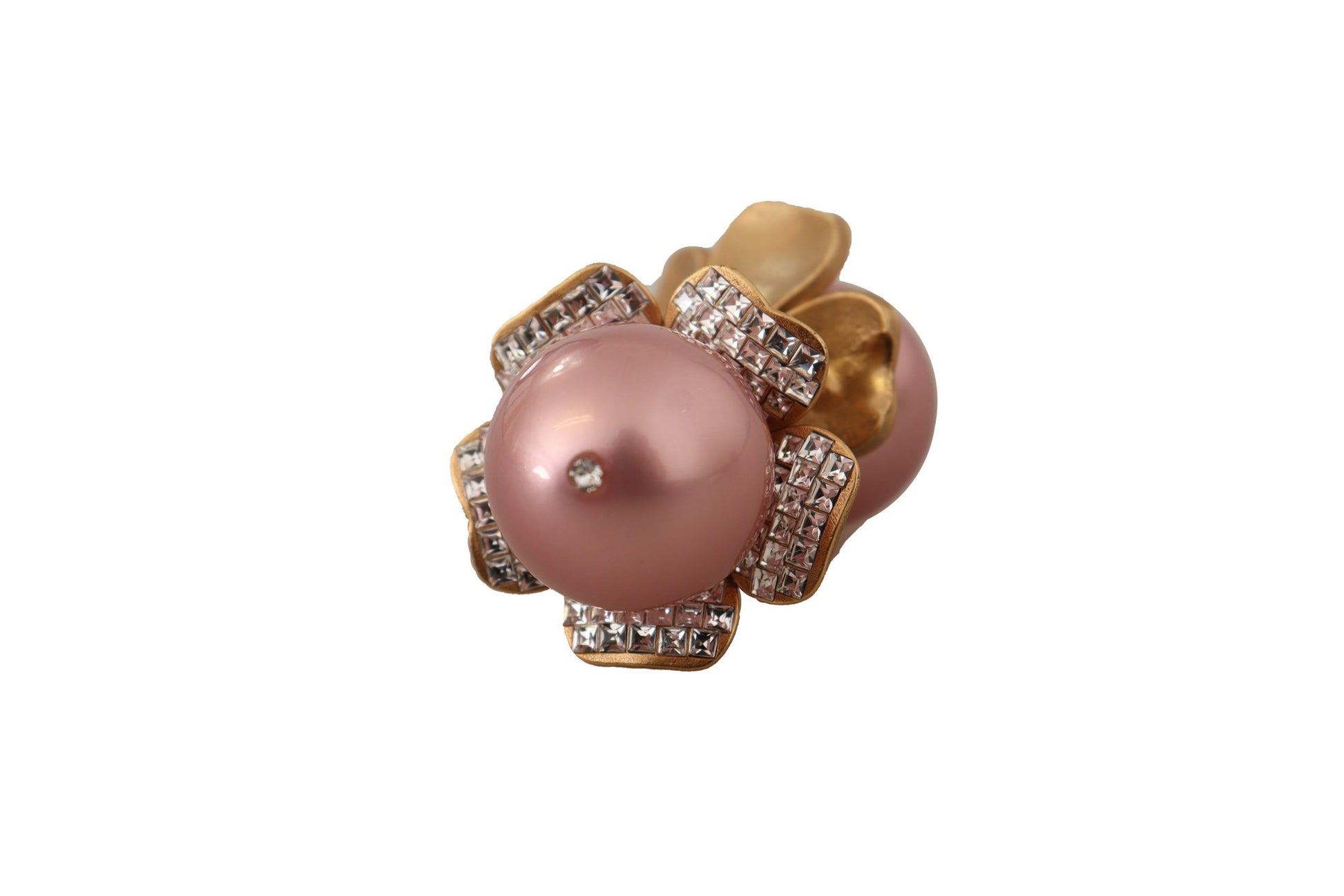 Dolce &amp; Gabbana – Elegante Clip-On-Ohrringe mit Blumenmuster und Kristallperlen