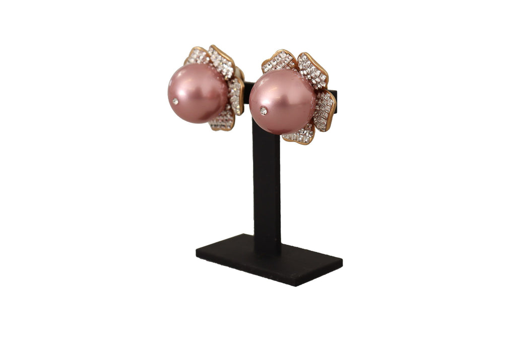 Dolce &amp; Gabbana – Elegante Clip-On-Ohrringe mit Blumenmuster und Kristallperlen