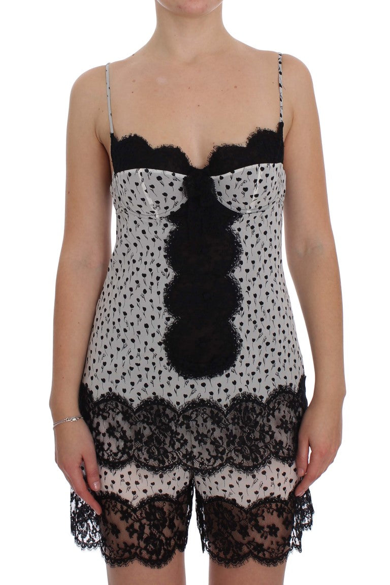 Dolce &amp; Gabbana Elegantes Seidenhemd mit floraler Spitze