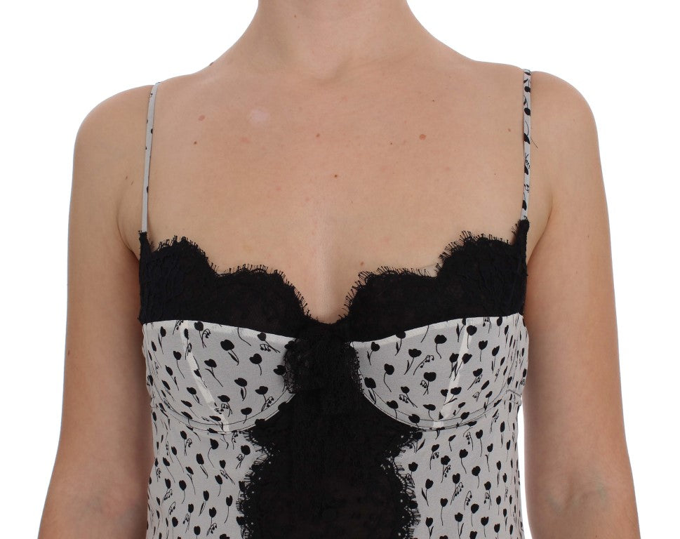 Dolce &amp; Gabbana Elegantes Seidenhemd mit floraler Spitze