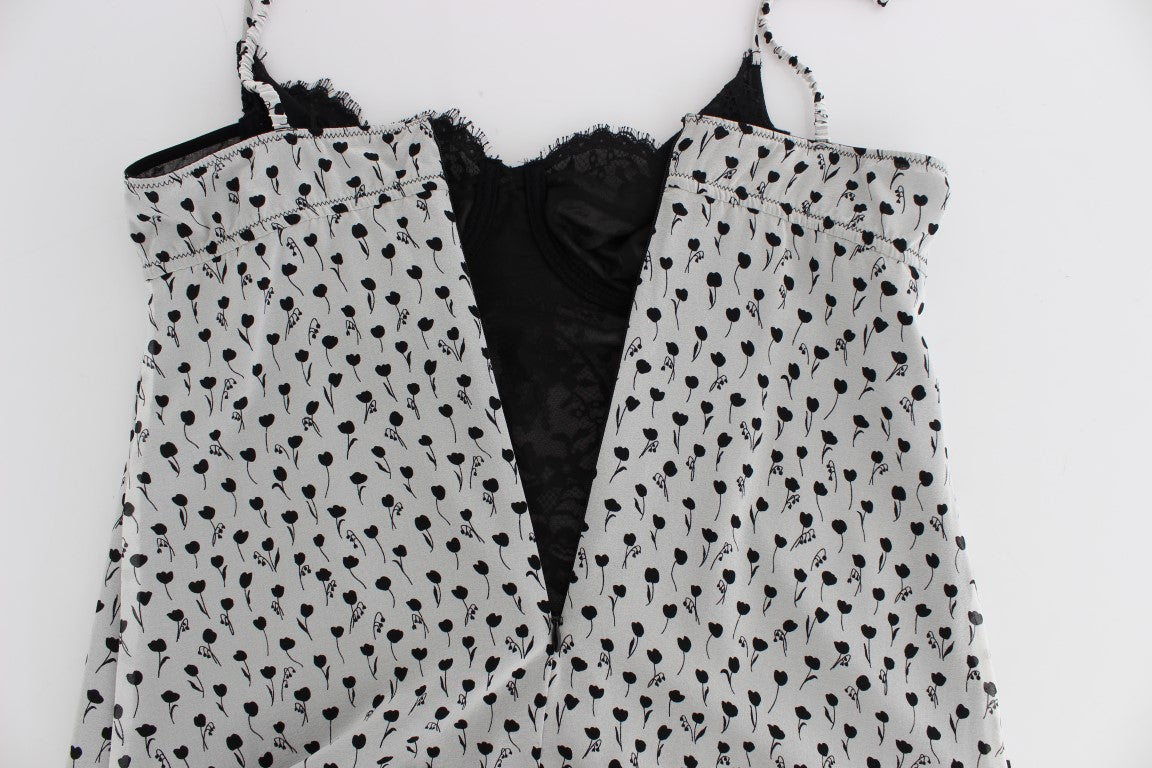 Dolce &amp; Gabbana Elegantes Seidenhemd mit floraler Spitze