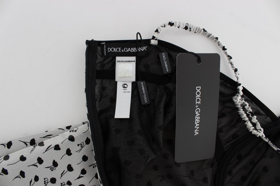 Dolce &amp; Gabbana Elegantes Seidenhemd mit floraler Spitze