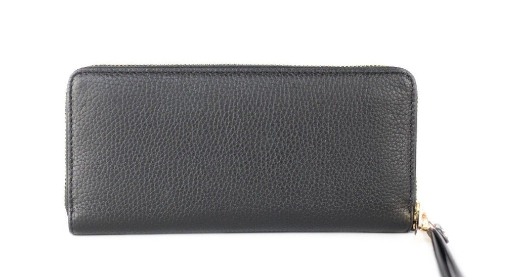 Michael Kors Jet Set Travel – Große Continental-Handgelenksbrieftasche aus schwarzem Kieselleder