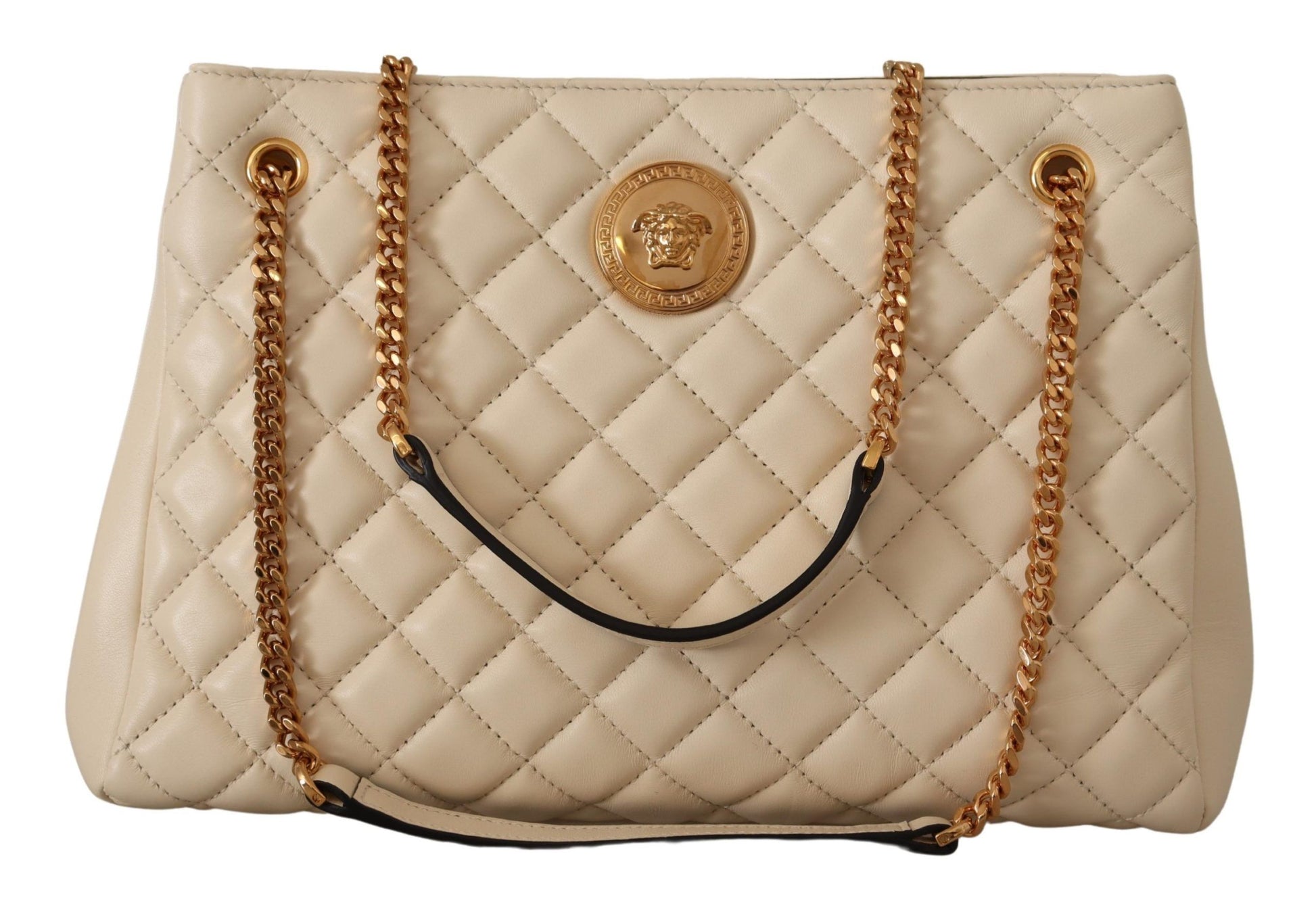 Versace Elegante gesteppte Tragetasche aus Nappaleder