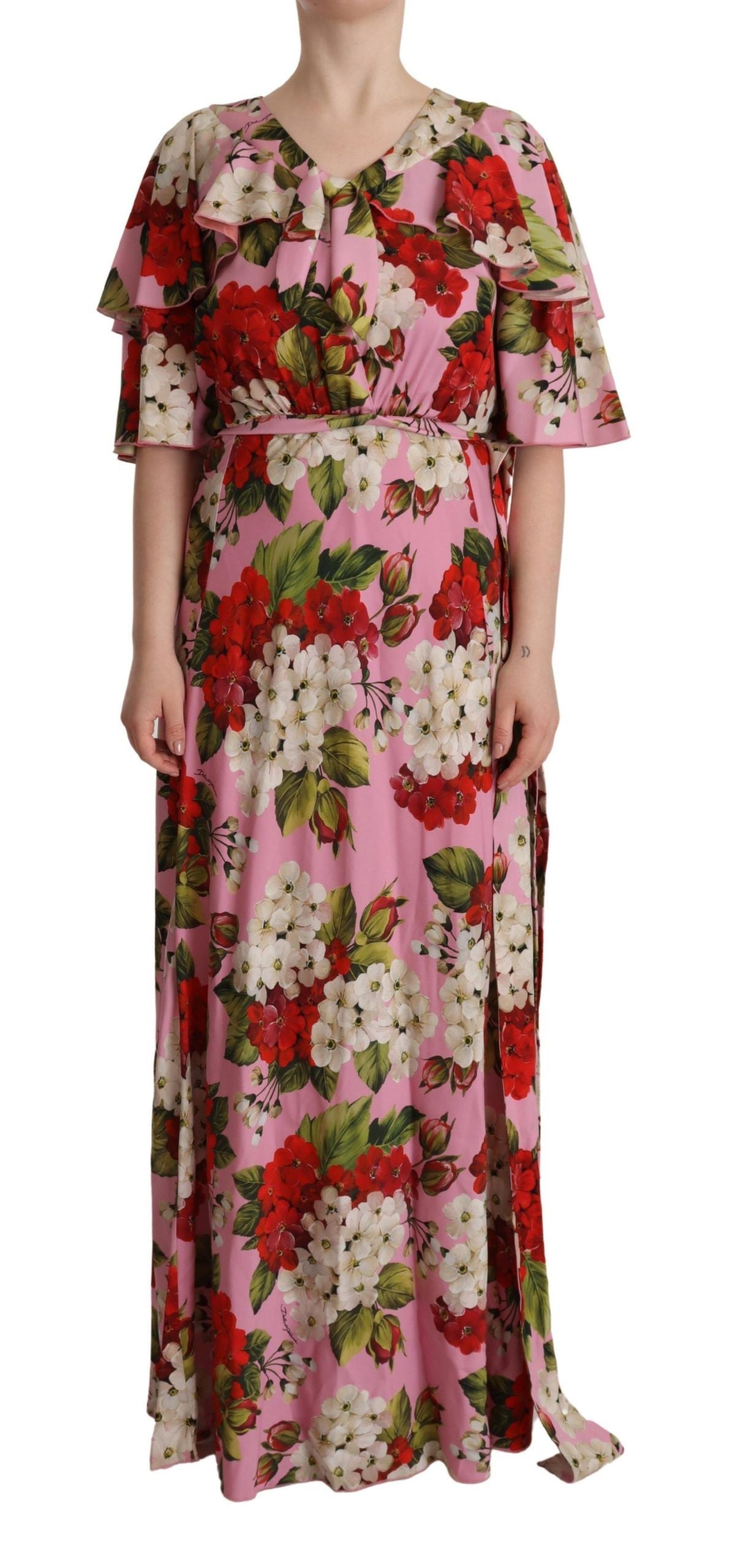 Dolce &amp; Gabbana – Bezauberndes Maxikleid aus Seide mit Blumenmuster