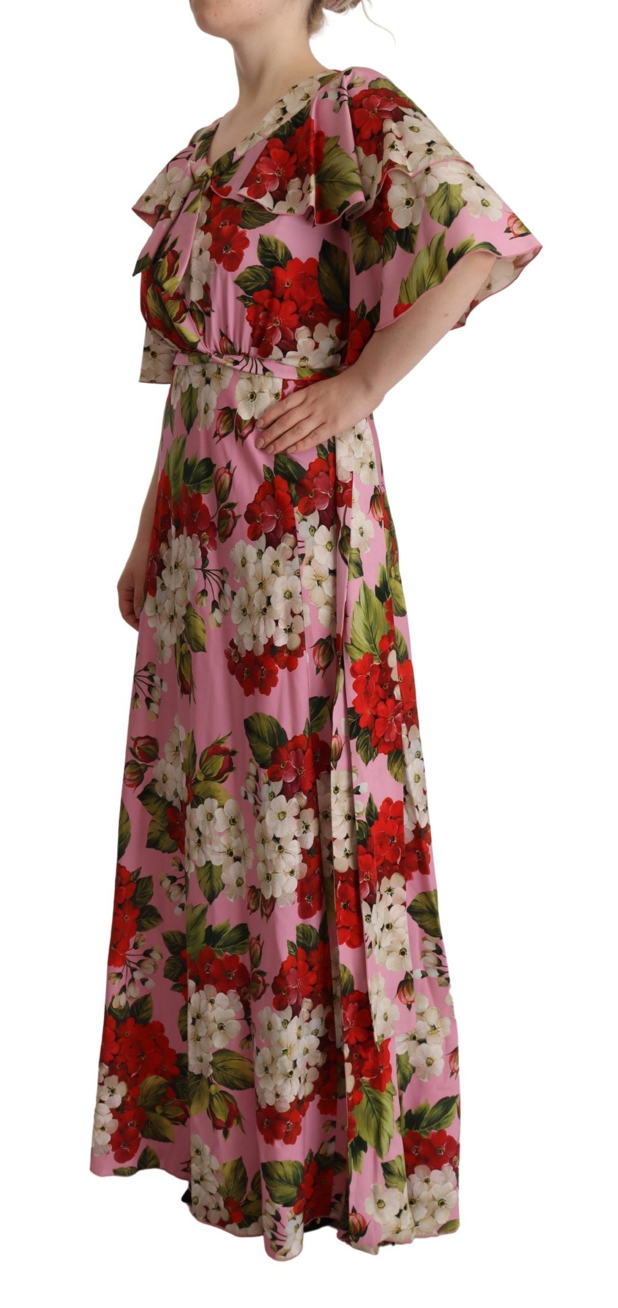 Dolce &amp; Gabbana – Bezauberndes Maxikleid aus Seide mit Blumenmuster