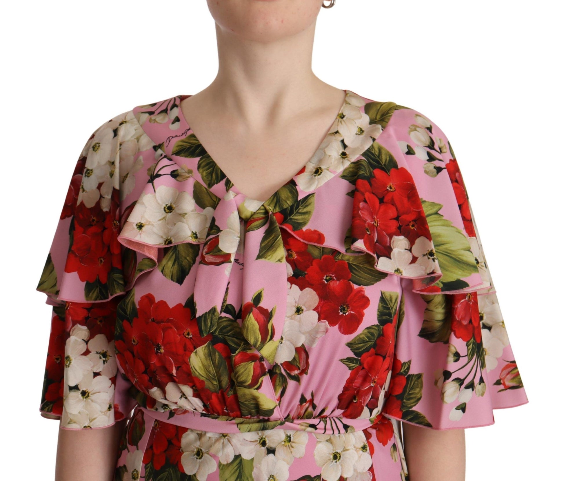 Dolce &amp; Gabbana – Bezauberndes Maxikleid aus Seide mit Blumenmuster