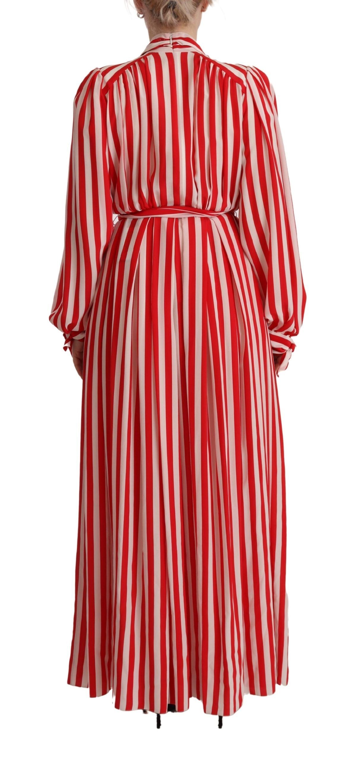 Dolce &amp; Gabbana Elegantes gestreiftes Maxikleid aus Seide