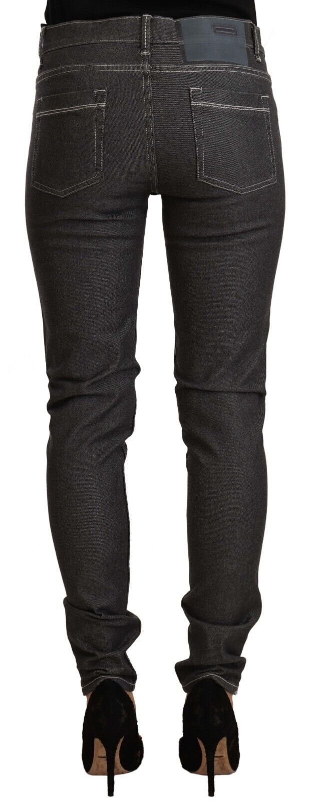 Acht Chic Skinny-Jeans in Schwarz mit mittlerer Taille