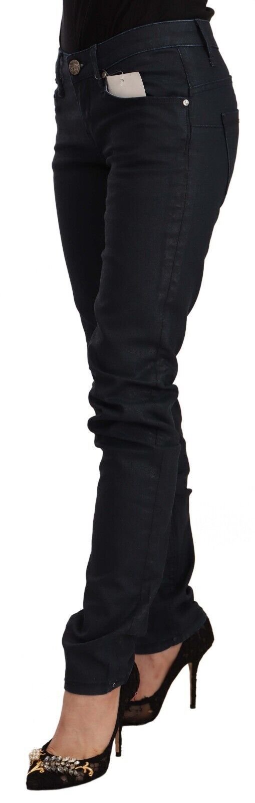 Acht Chic Skinny Jeans mit niedriger Taille in Schwarz
