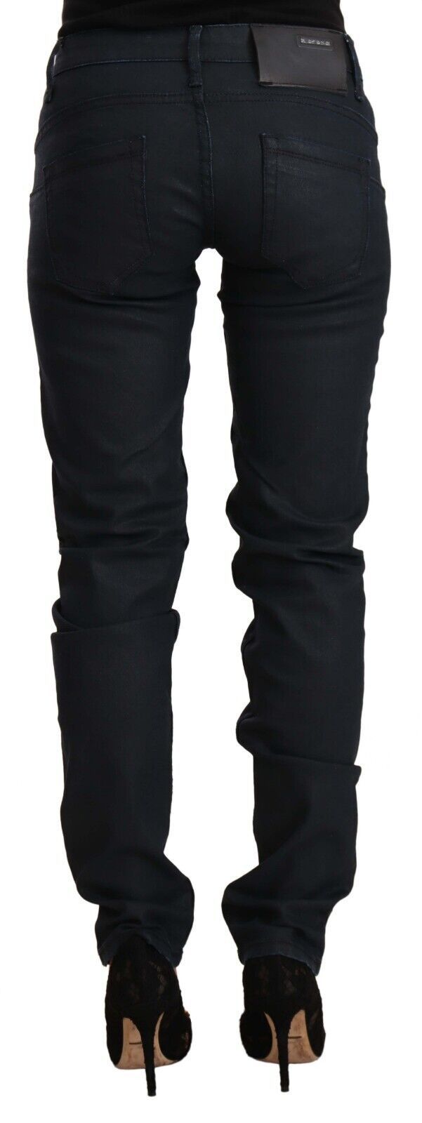 Acht Chic Skinny Jeans mit niedriger Taille in Schwarz