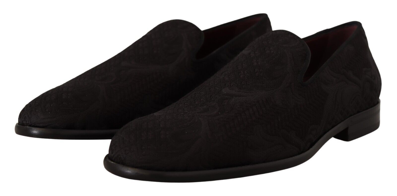 Dolce &amp; Gabbana – Schwarze Hausschuhe aus geblümtem Brokat