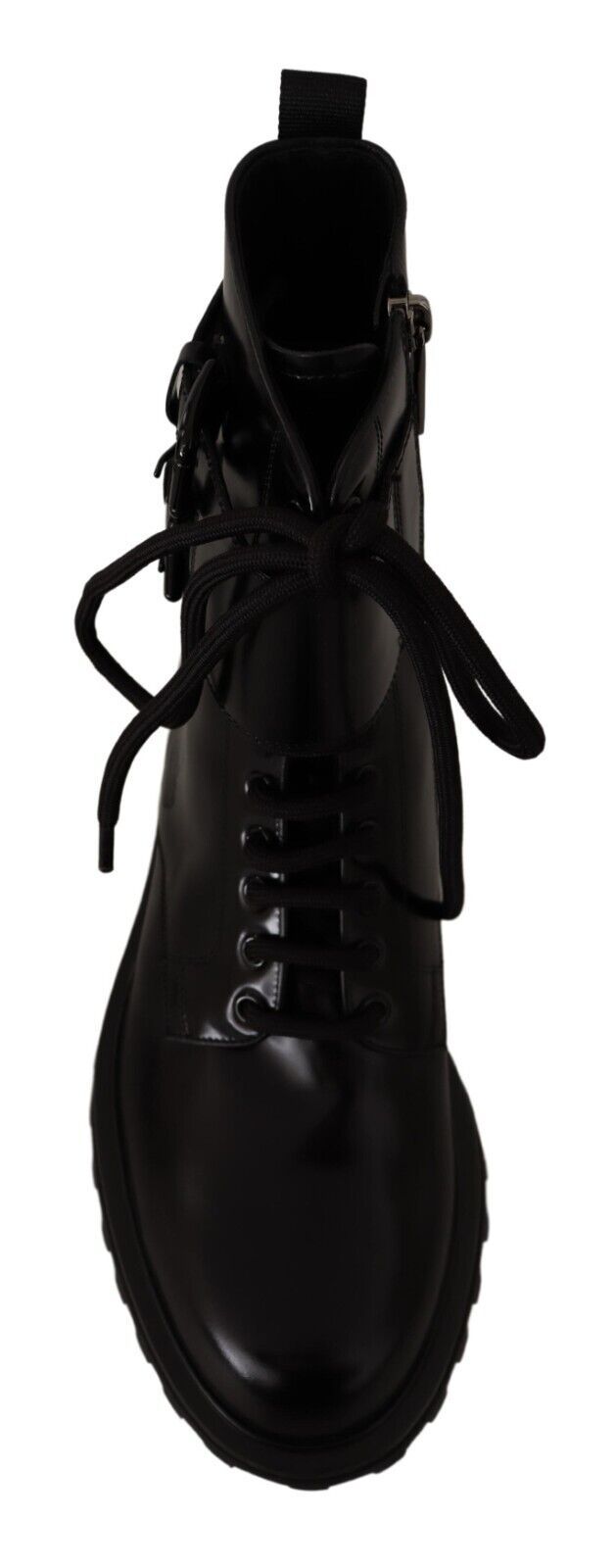 Dolce &amp; Gabbana Elegante schwarze Lederstiefeletten