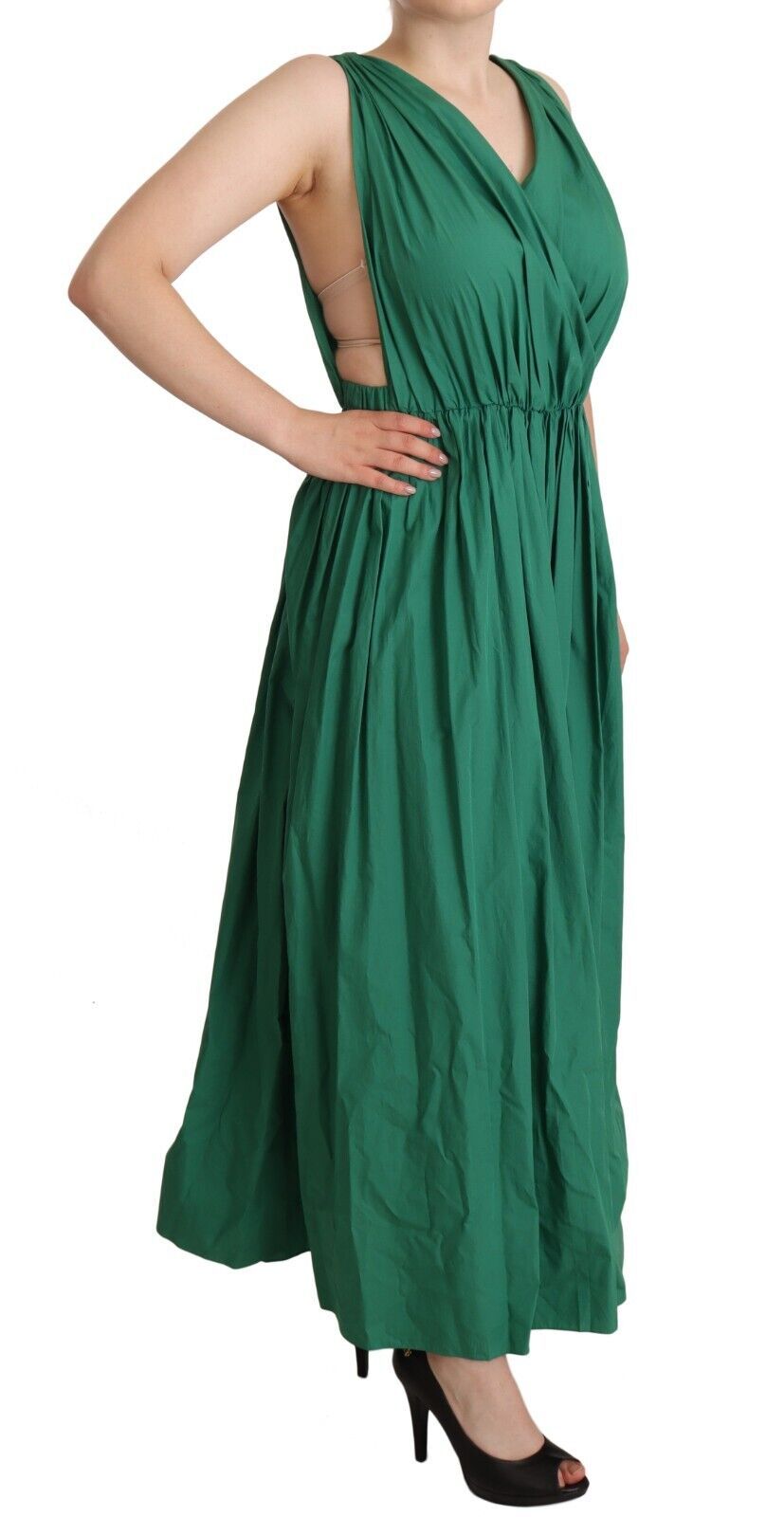Dolce &amp; Gabbana Elegantes, tiefgrünes, ärmelloses A-Linien-Kleid
