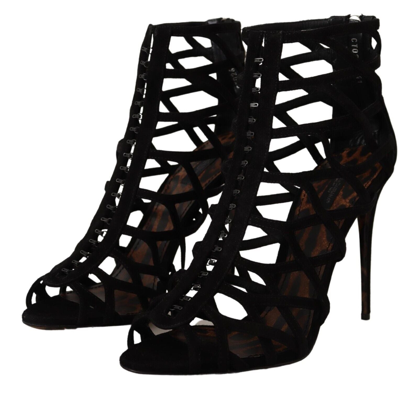 Dolce &amp; Gabbana Elegante schwarze Wildleder-Sandalen mit Absatz