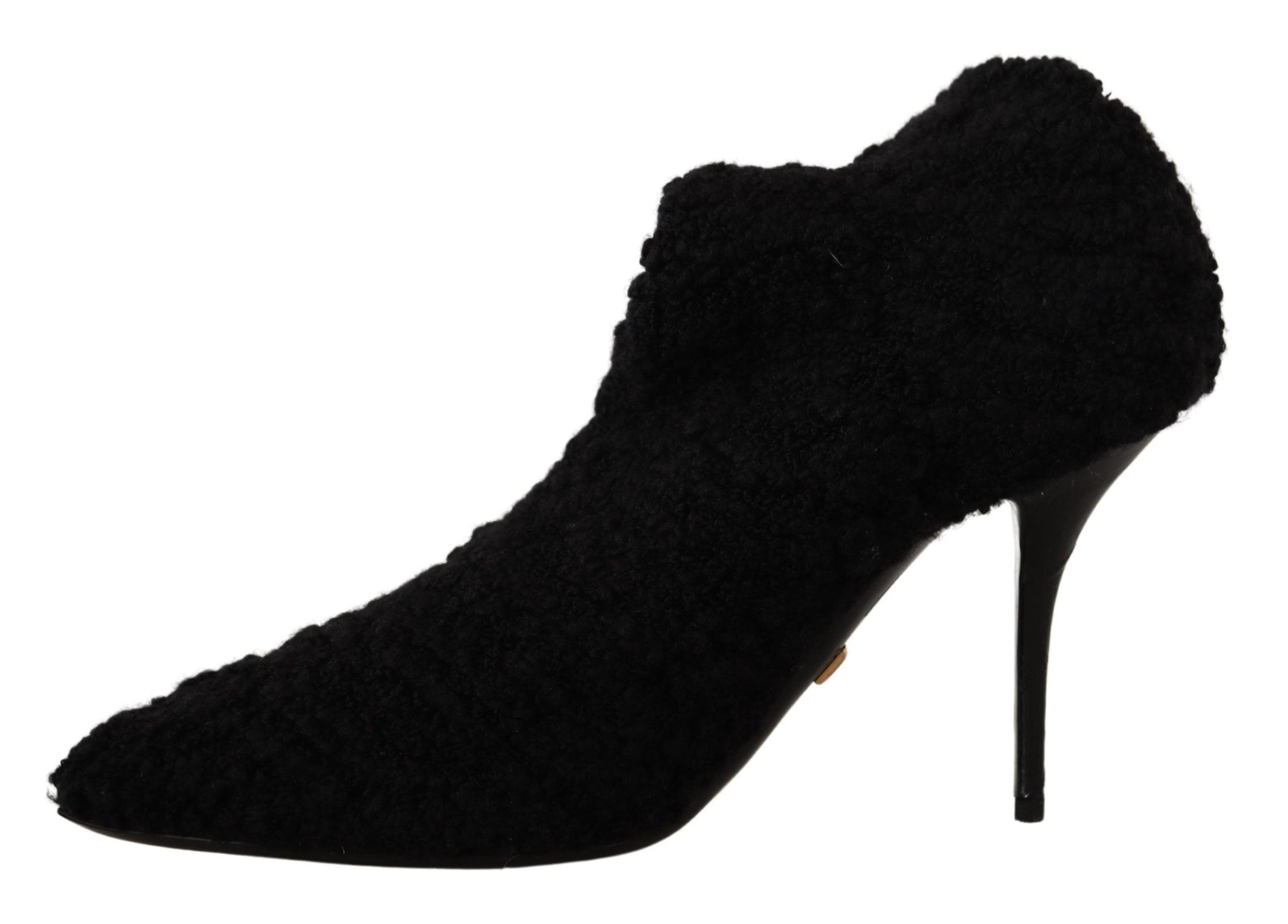 Dolce &amp; Gabbana Elegante schwarze Viskosestiefel mit halbhoher Wade