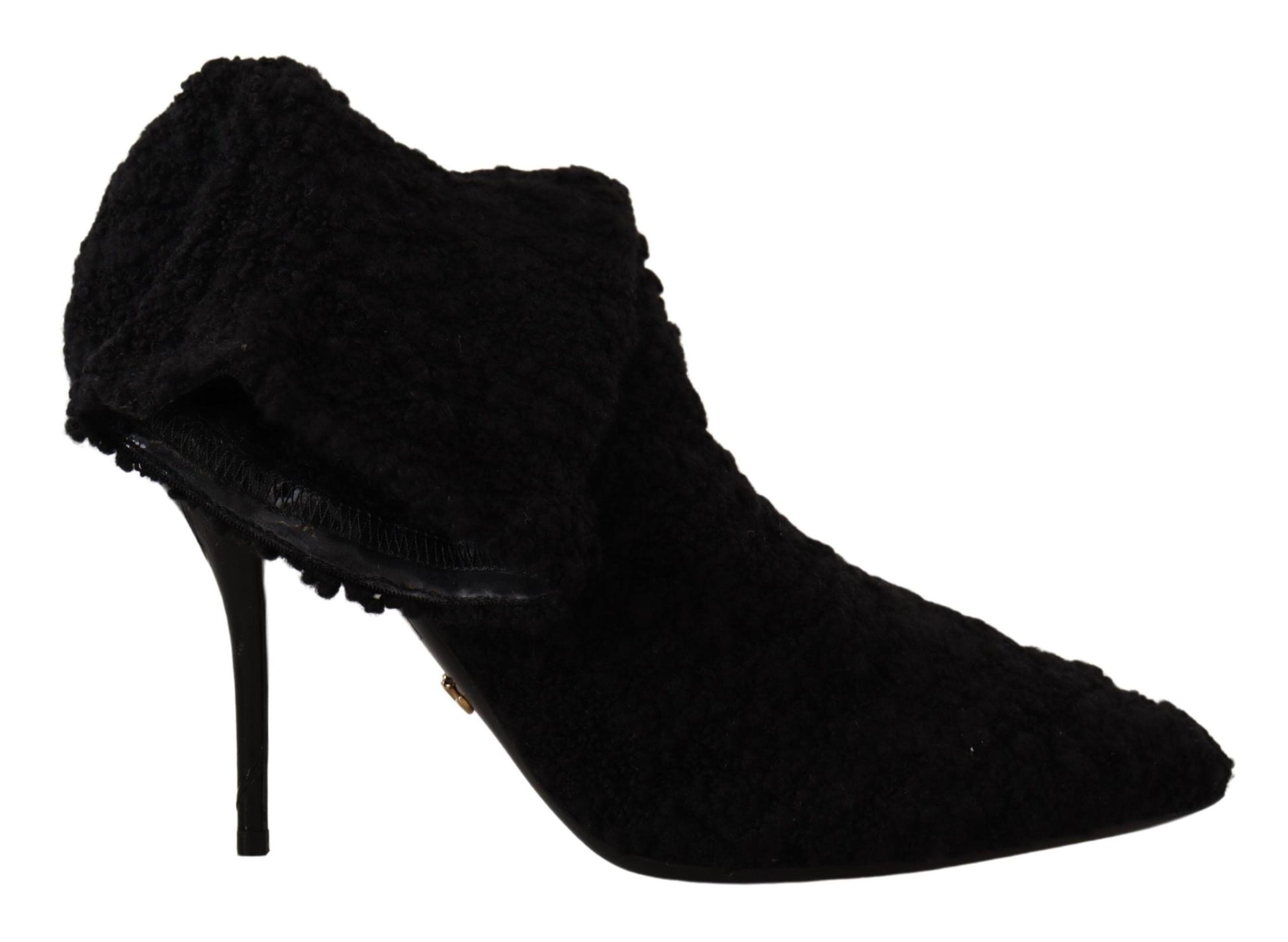 Dolce &amp; Gabbana Elegante schwarze Viskosestiefel mit halbhoher Wade