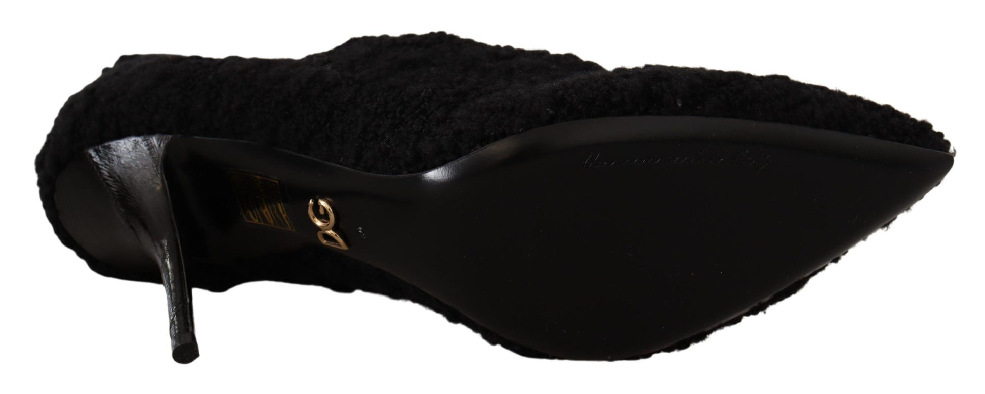 Dolce &amp; Gabbana Elegante schwarze Viskosestiefel mit halbhoher Wade