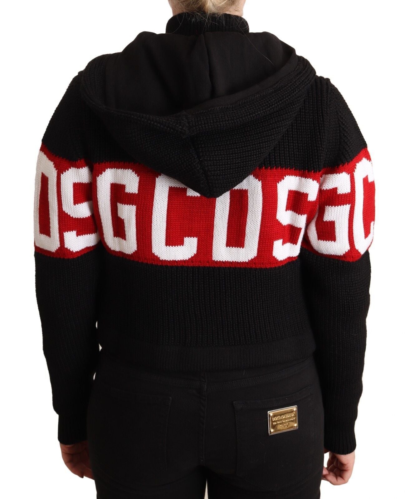 GCDS Schicke schwarze Kaschmir-Strickjacke