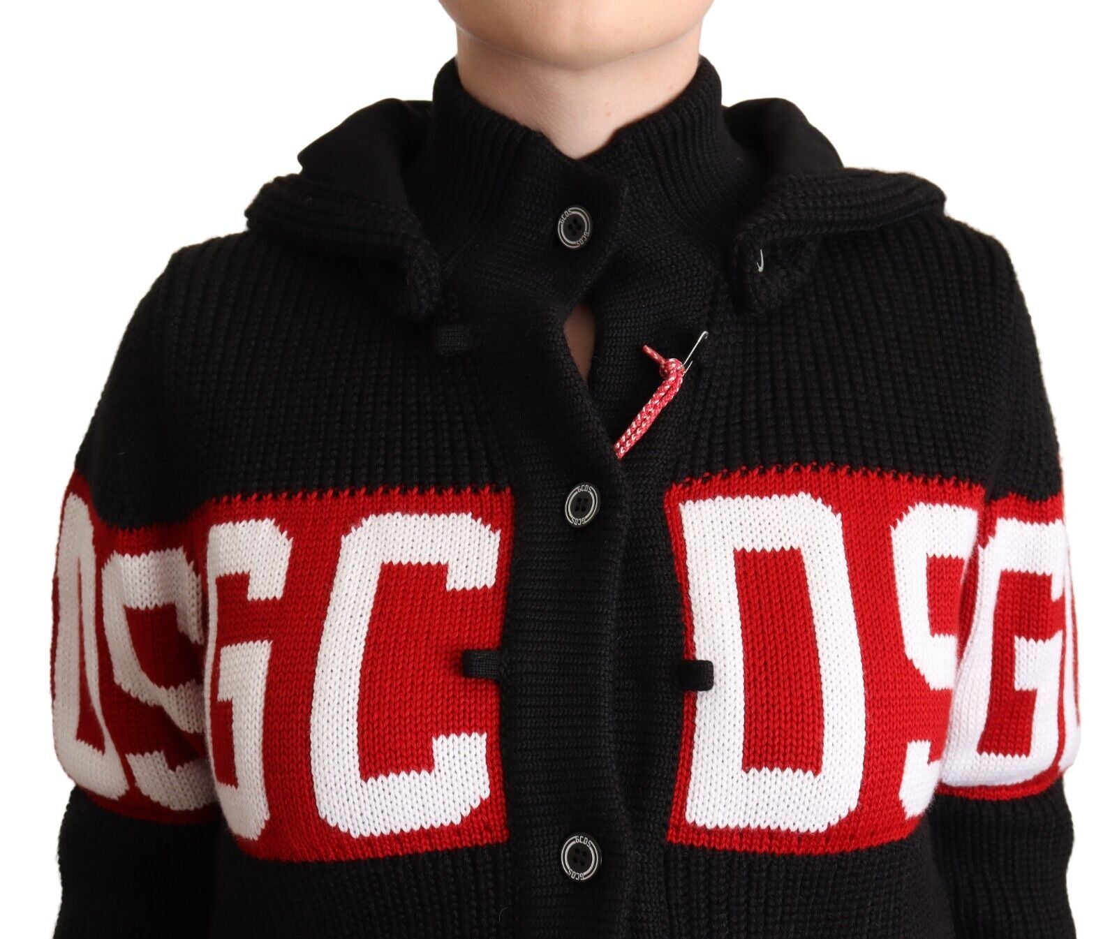 GCDS Schicke schwarze Kaschmir-Strickjacke