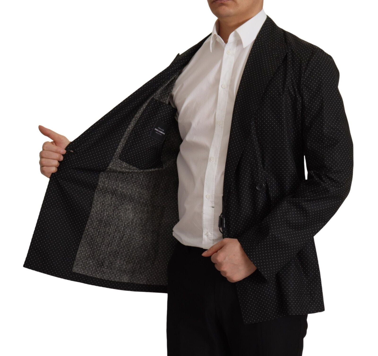 Dolce &amp; Gabbana – Schmaler, zweireihiger Blazer mit Polka Dots