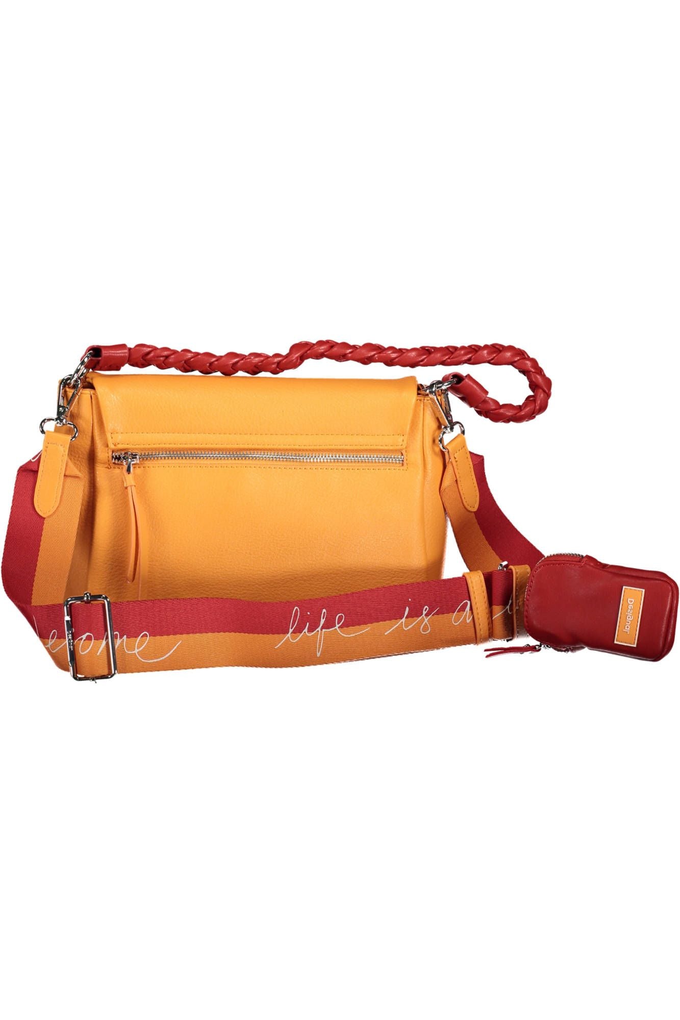 Desigual – Schicke orange Umhängetasche mit kontrastierenden Details