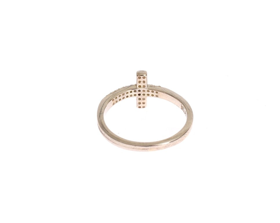 Nialaya Statement-Ring mit Kreuz aus Silber mit Zirkonia